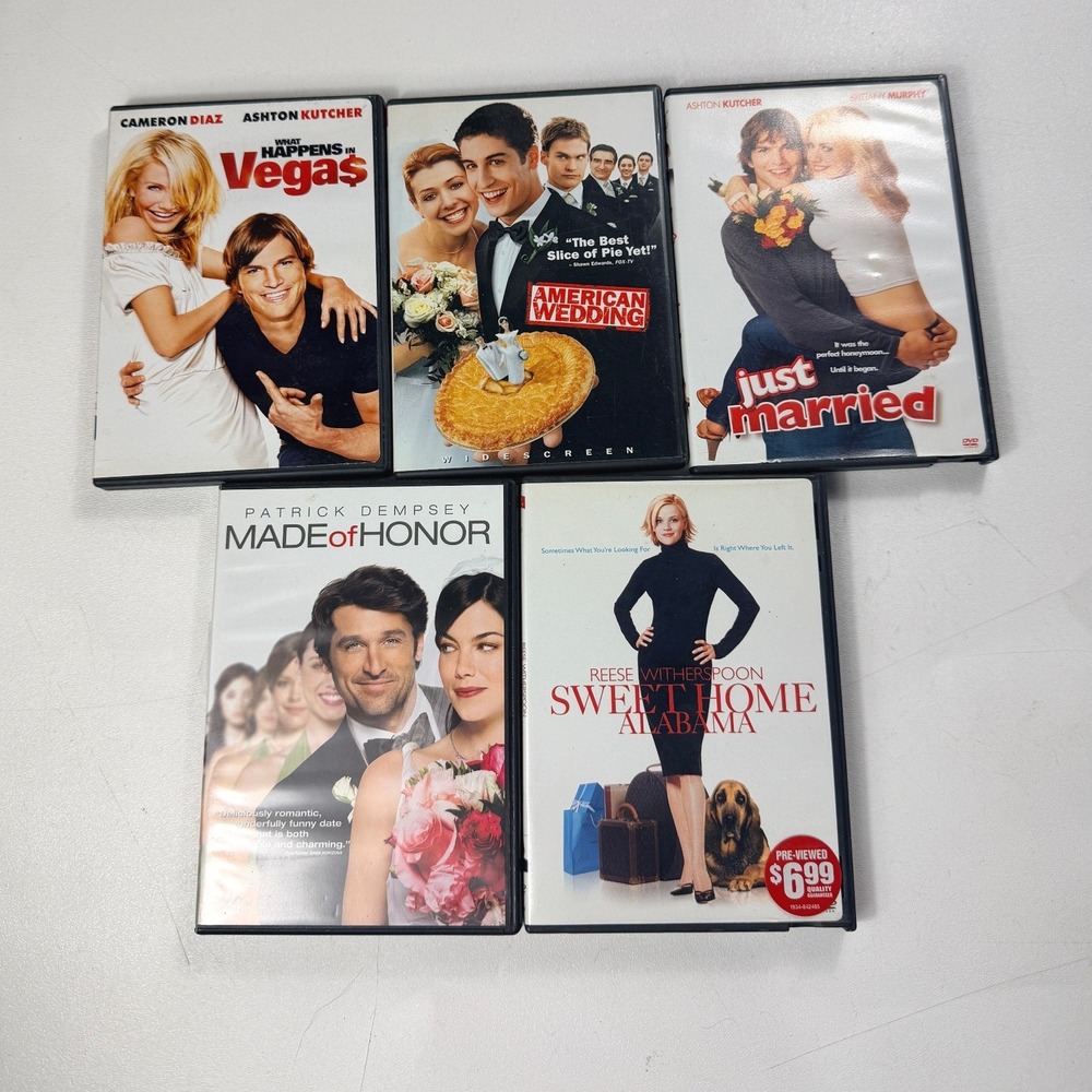 LOT 5 Mixed Brand DVD Lot Romantic Comedy 5-Movie Bundle Multi-Color RomCom Good